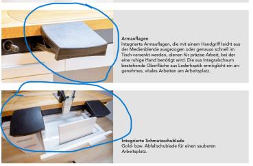 Freuding armrests, hard rubber, extendable