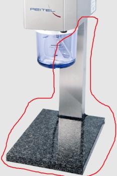 Reitel Vacuret Digit Stand in stainless steel and granite