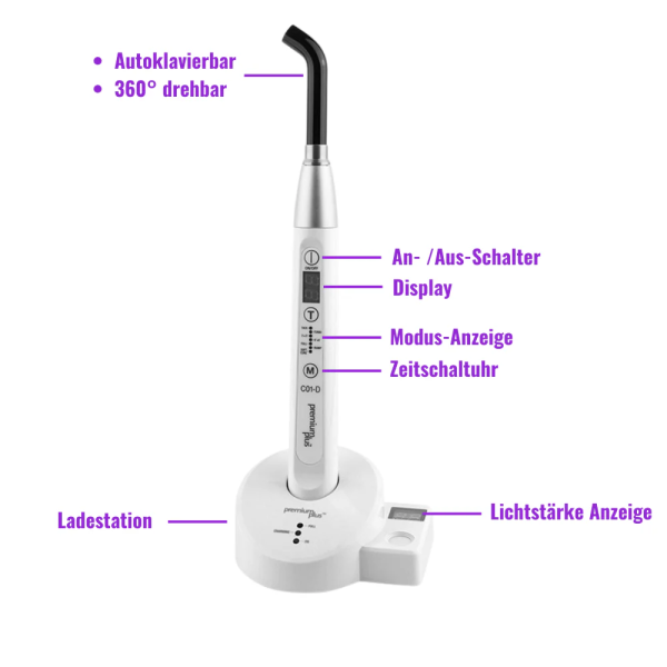 Premium Plus POLYMERISATIONSLAMPE MIT RADIOMETER & 1.200 MW/CM²