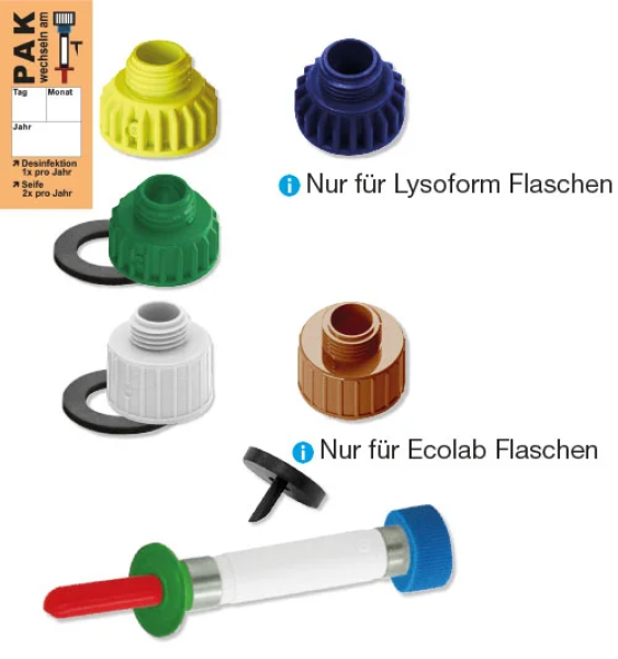 Hygienespender IT 1000 AW Euro-2 weiß inkl. Batterie-Set und Flaschenadapter Gesamtpaket
